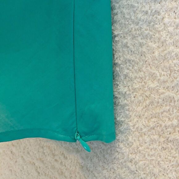 Nine West Weekend Sleeveless Teal Aqua Turquoise Eyelet Top Size 12 100% Cotton - Picture 4 of 9